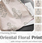 jinchan Linen Floral Curtains for Living Room 96 Inch Length Gray Flower - Image 5