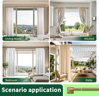 Boho Wood Grain Curtain Rods for Windows 66-184 Inch Heavy Duty Wrap Around - Image 7