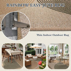 Lahome Enfys Modern Rainbow Easy Jute Rug, 8x10 Living Room Rug Indoor Outdoor - Image 3