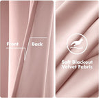 MIULEE Velvet Curtains Baby Pink Elegant Grommet Thermal Insulated Soundproof - Image 3