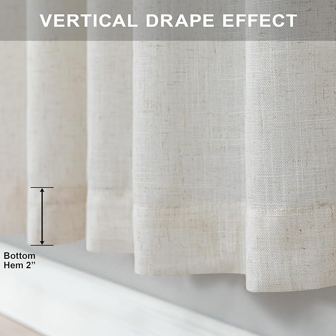 Natural Linen Curtains 108 Inches Long - Image 5