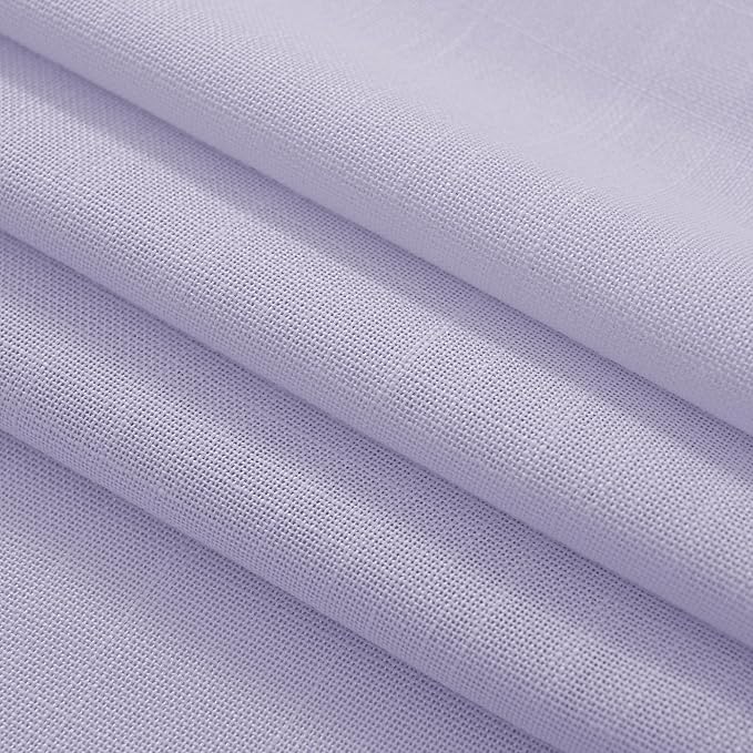Lavender Semi Sheer Linen Purple Curtains 120 Inches Extra Long Ceiling to Floor - Image 7
