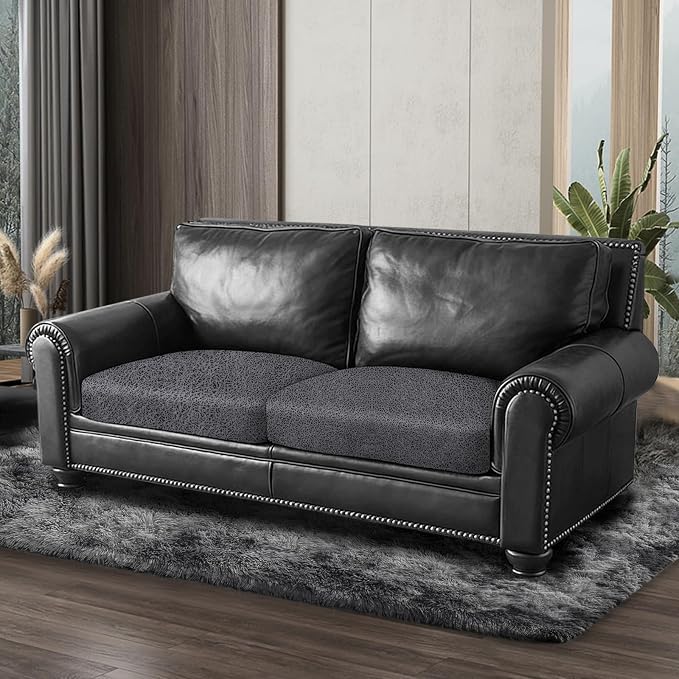 Leather Look Couch Cushion Covers Sofa Seat Slipcovers Sets Couches Furniture - Image 2