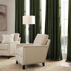 RYB HOME Green Velvet Curtains 108 inch, Solid Room Darkening Window Curtains - Image 5