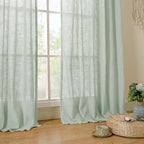 LAMIT Light Sage Linen Curtains 72 inch Length - Image 9