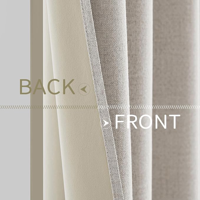 MIULEE 90 Inches Linen Textured Curtains - Image 6