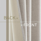 MIULEE Linen Textured Curtains Solid 100% Blackout - Image 6