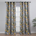 Topfinel Gray Patterned Curtains 96 Inch Long - Image 2