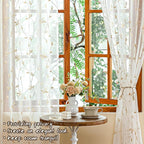AmHoo 2 Panels Embroidered Leaf Pattern Semi Sheer Curtains Foliage Floral - Image 6