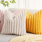 decorUhome Summer Cozy Faux Fur Throw Pillow Covers 20x20 Set of 2 Decorative - Image 5