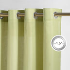 NICETOWN Fresh Green Linen Farmhouse Curtains 96 inches Long, Grommet Thick - Image 2