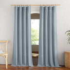 NICETOWN Linen Blend Mist Blue Curtains - Image 2