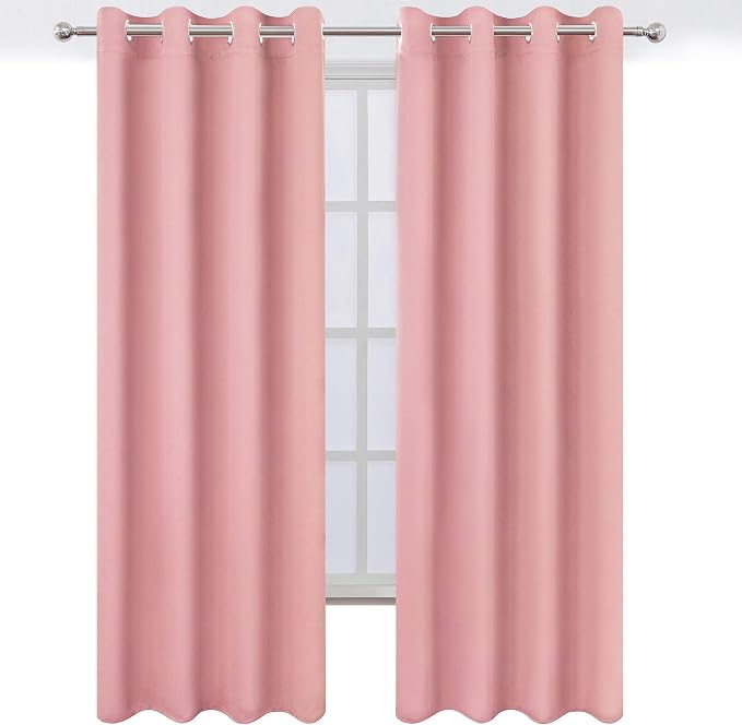 LEMOMO Pink Thermal Blackout Curtains/52 x 95 Inch/Set of 2 Panels Room - Image 2