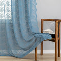 YJ YANJUN Vintage Lace Curtains 72 Inches Long 2 Panels Antique Boho Slate Blue by YJYANJUN
