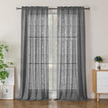 Simplebrand Semi Sheer Charcoal Grey Curtains 90 Inches Long 2 Panels, Light by Simplebrand