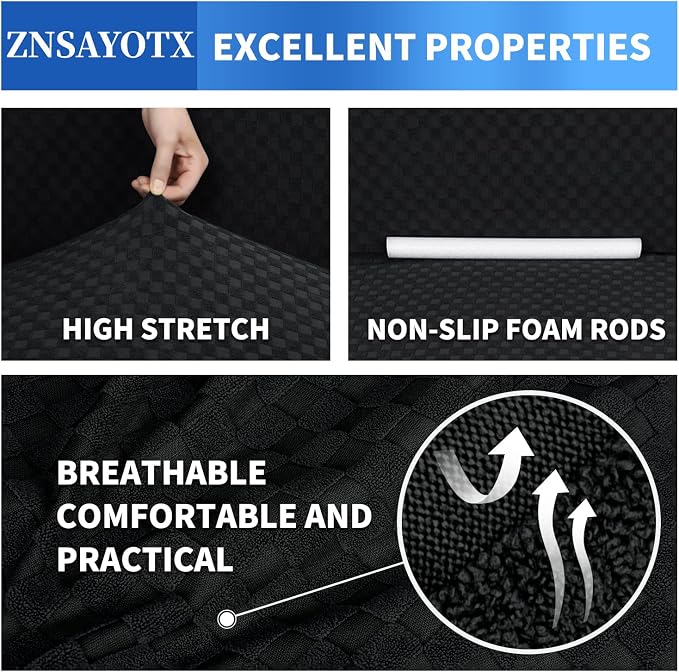 ZNSAYOTX 1 Piece Jacquard Chair Slipcovers - Image 4