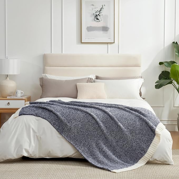 Snuggle Sac Navy Throw Blanket for Couch, Oversized Throw XL Super Soft Warm - Image 4