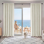 RYB HOME Natural Linen 100% Blackout Curtains by RYBHOME