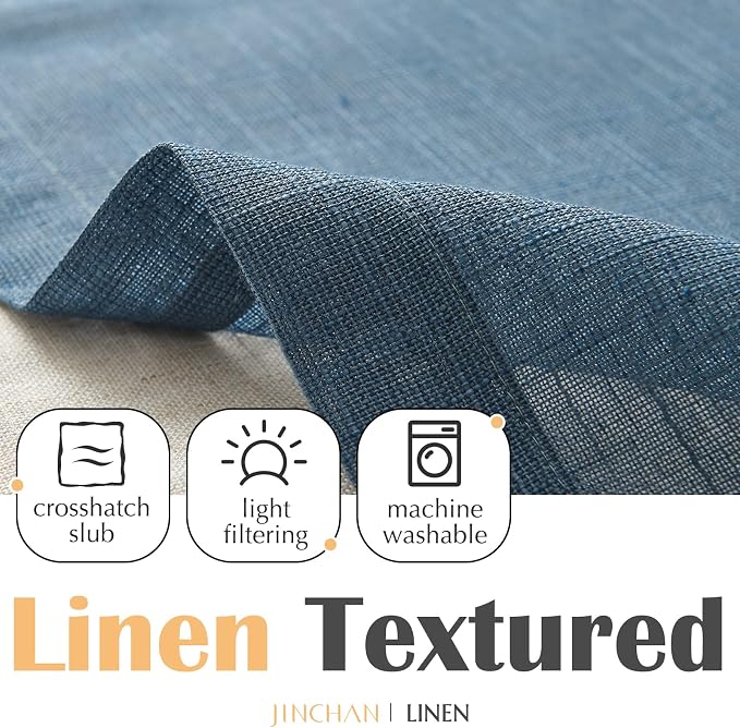 jinchan Linen Valance for Farmhouse Living Room Windows 16 Inch Slubbed Crossed - Image 8