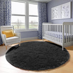 ONASAR Black Round Area Rugs 5ft, Soft Bedroom Circle Rug Floor Mats - Image 9