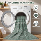 Nakagishi Area Rugs 9x12 Living Room: Washable Boho Large Neutral Modern Soft - Image 2