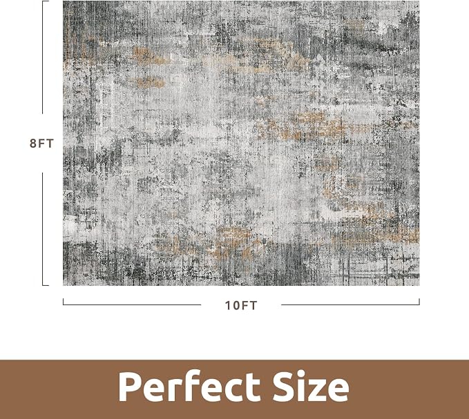 8 x 10 Area Rugs for Living Room, Machine Washable Non Slip Rug Ultra Soft Low - Image 2