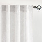 MIULEE White Curtains 36 Inch Length 2 Panels, Soft Thick Linen Textured Semi - Image 4