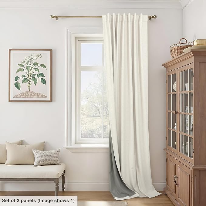 Extra Wide 70 Inch Blackout Curtains & Drapes 108 Inch Long 2 Panel - Image 2