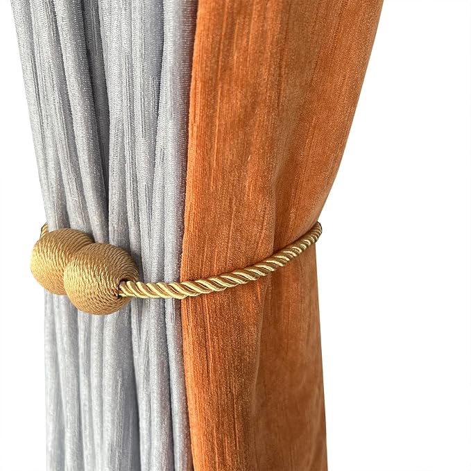 Melaluxe 6 Pack Magnetic Curtain Tiebacks, Decorative Curtain Holdbacks - Image 3