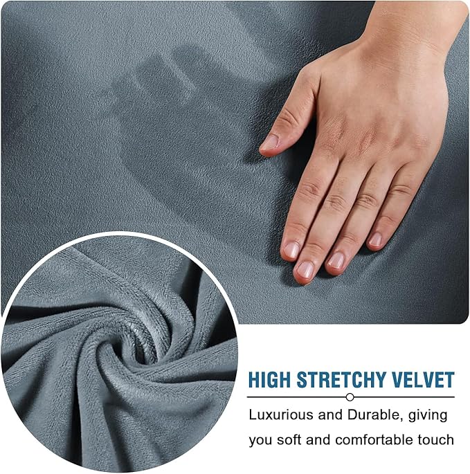 H.VERSAILTEX High Stretch Sofa Slipcover 4 Piece Cover Velvet Furniture - Image 5