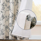 jinchan Floral Curtains Lined Linen Blend Curtain - Image 3