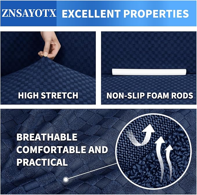 ZNSAYOTX 1 Piece Jacquard Chair Slipcovers - Image 4
