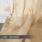 Tollpiz Sheer Curtains Linen Textured Bedroom Curtain Sheers Light Filtering - Image 2