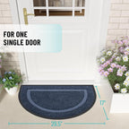 OLANLY Half Circle Door Mat Indoor Outdoor Entrance Welcome, Waterproof - Image 2
