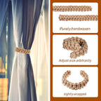 Ptwola 4 Pack Braided Curtain Tiebacks Boho Elegant Rustic Curtain Holdbacks - Image 3