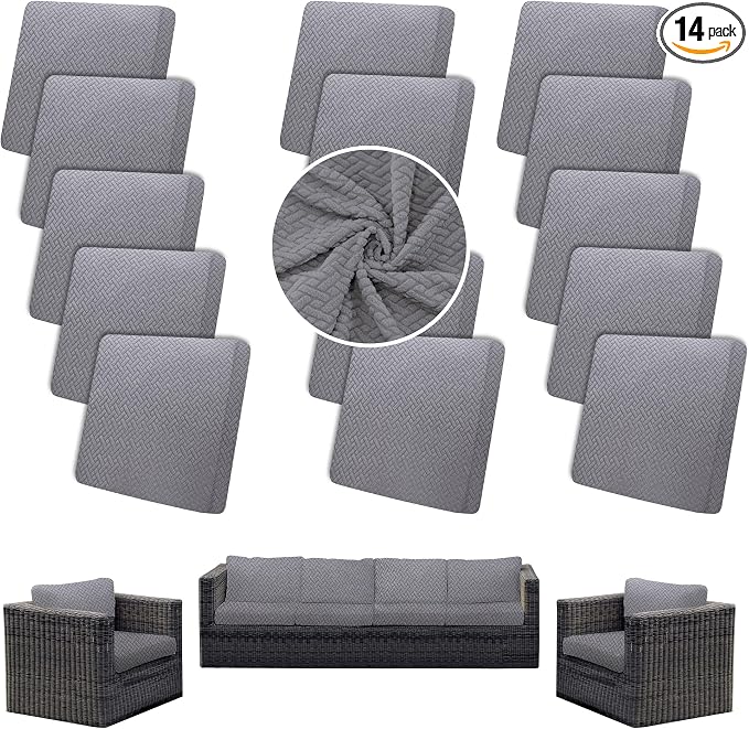 Outdoor Cushion Covers Set, Replacement by SUKAIKEQA