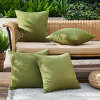 MIULEE Pack of 4 Decorative Solid Waterproof Throw Pillow Covers Linen Garden - Image 2