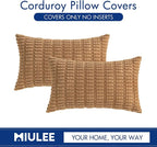 MIULEE Pack of 2 Corduroy Decorative Lumbar Throw Pillow Covers 20x12 Inch Soft - Image 6