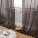 Aiyufeng Chocolate Brown Sheer Curtains 84 Inches Long 2 Panels, Solid Voile - Image 7