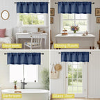 Valances for Windows, Light Filtering Faux Linen Textured Small Short Window - Image 7