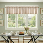 jinchan Valance Curtain Linen Textured Striped Window Curtain - Image 4