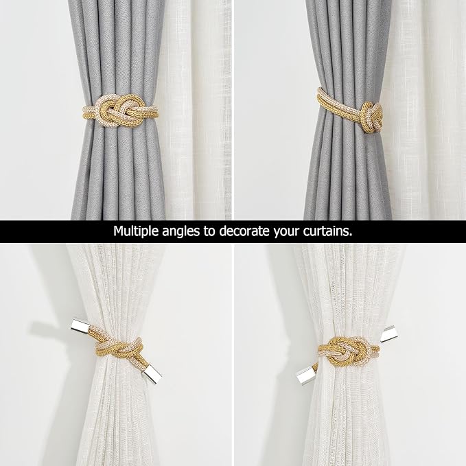 NICEEC 2 Pack Mini Magnetic Curtain Tiebacks Nordic Simple Style Drape Tie - Image 5
