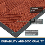 Smiry Front Door Mat Outside Entrance, Heavy Duty Sturdy Natural Rubber Doormat - Image 4