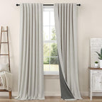 Black Out Linen Curtains 108 Inches Long by Pitalk