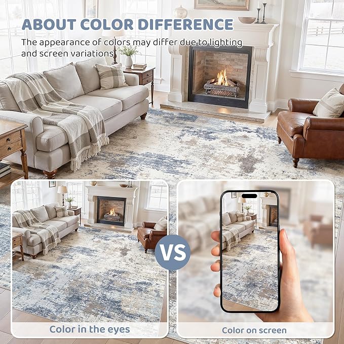 UERMEI 8x10 Area Rug Living Room Rugs Thickened - Image 6