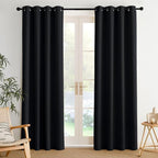 NICETOWN Room Darkening Draperies Curtains Panels, 2 Panels Black W52 x L84 by NICETOWN