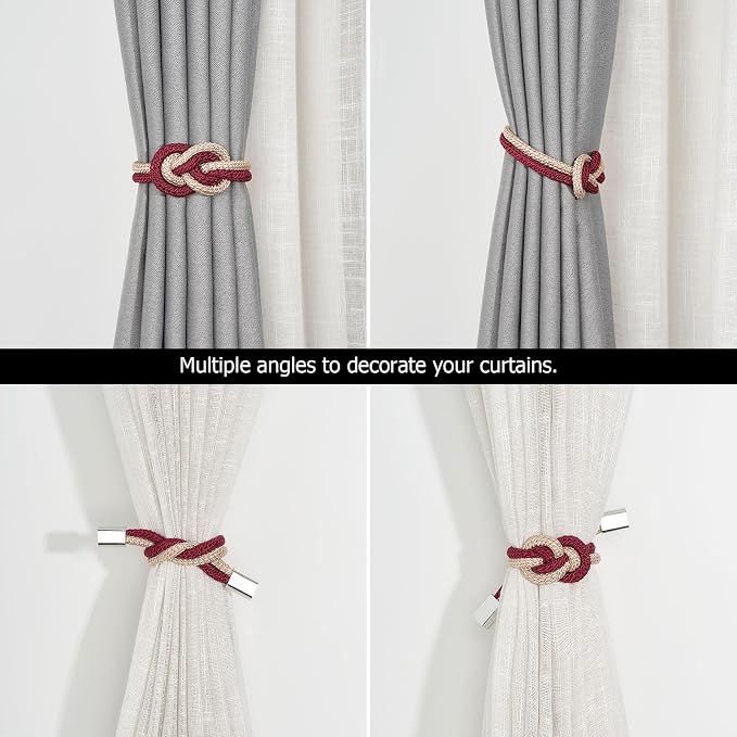 NICEEC 4 Pack Mini Magnetic Curtain Tiebacks Nordic Simple Style Drape Tie - Image 5