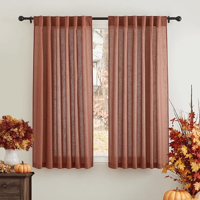 RYB HOME Natural Linen Blend Curtains by RYBHOME