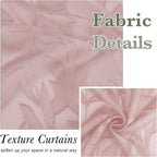 Lecloud Leia Clip Leaf Pink Sheer Curtains 63 Inch Length 2 Panels, Dual Rod - Image 7