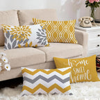 Hexagram Geometric Yellow Pillow Covers 12x20 Set of 4, Decorative Outdoor Boho - Image 5